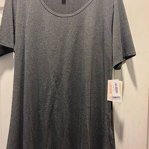 LuLaRoe Charcoal gray perfect tee shirt Short Sleeve Top 2XL new with tags